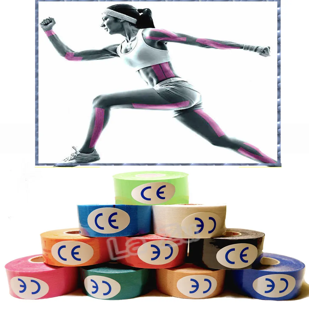 

2.5m Muscle Tape Sports Tape Kinesiology Tape Cotton Elastic Adhesive Muscle Bandage Care Physio Strain Injury Support