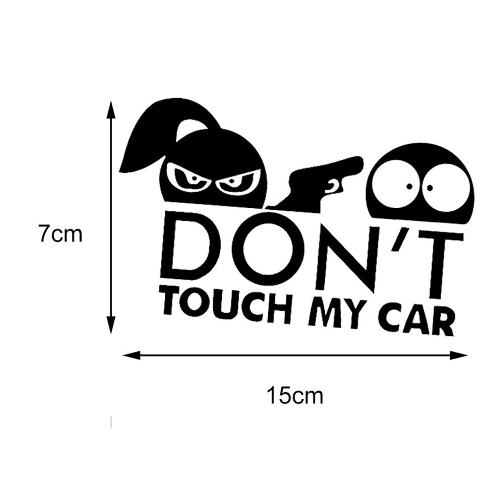157cm Don't Touch My Car Funny Car Stickers Reflective Vinyl Car Styling Waterproof Motorcycle Car Body Car Accessories Black (4)