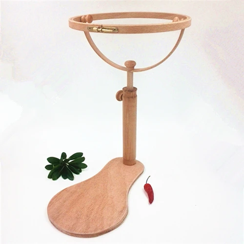 

Dia21cm Embroidery Wooden Hoop Cross Stitch Rack Adjustable Desktop Frames Lacis Tambour Round Frame 360 degree rotation