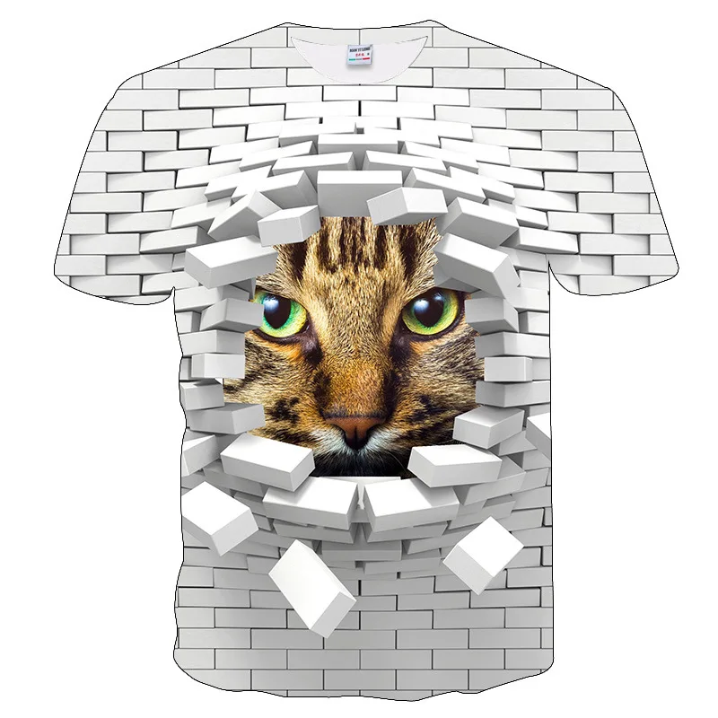 

Fashion 2018 New Cool T-shirt Men/Women 3d Tshirt Print two cat Short Sleeve Summer Tops Tees T shirt Male M-5XL