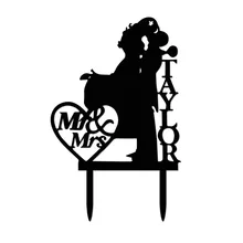 3D Стикеры торт инструмент Новинка года свадебный торт Топпер вставить карту любовь Романтический жениха и невесты акриловые украшения торта# June30A