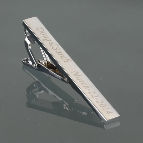 TJ 004 Personalized Custom Silver Tie Clip For Men's Gifts Customized