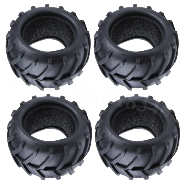 Best Price 4pcs/lot Rubber Tire OD :82mm ID:52mm Width:46mm with foam inserts for RC 1/16 Monster Truck