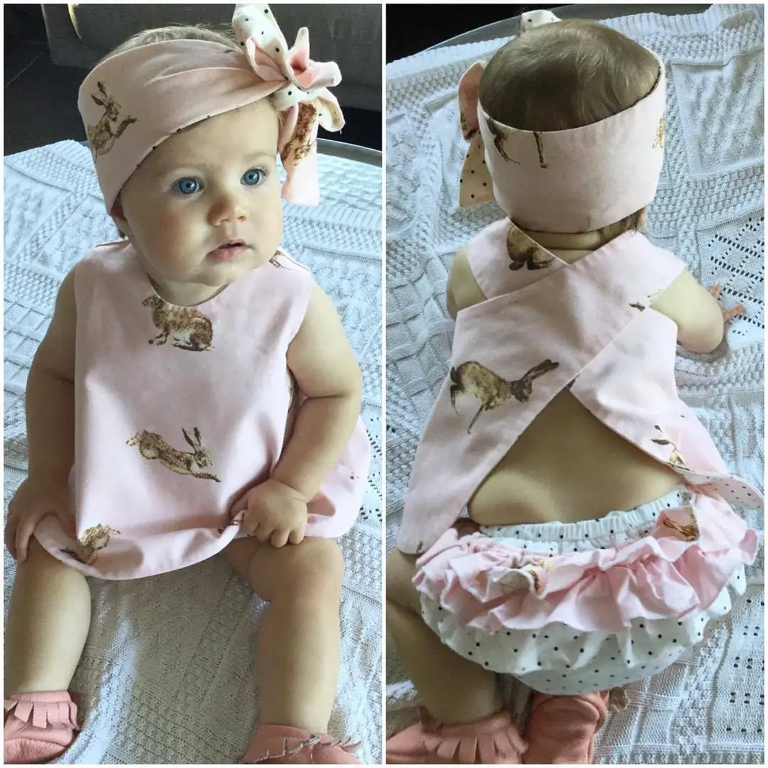 0-2Year fashion Newborn Baby Girls Clothes cute pink rabbit Tops+ Pants+Headband 3pcs suit summer baby girls clothing sets 0-2Year fashion Newborn Baby Girls Clothes cute pink rabbit Tops+ Pants+Headband 3pcs suit summer baby girls clothing sets