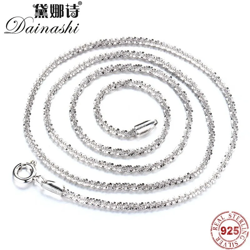 

2018 New 925 Sterling Silver Link Chain Necklaces Fit For Pendant Charm For Women Luxury 18 inch S925 Jewelry Gift Fine Jewelry