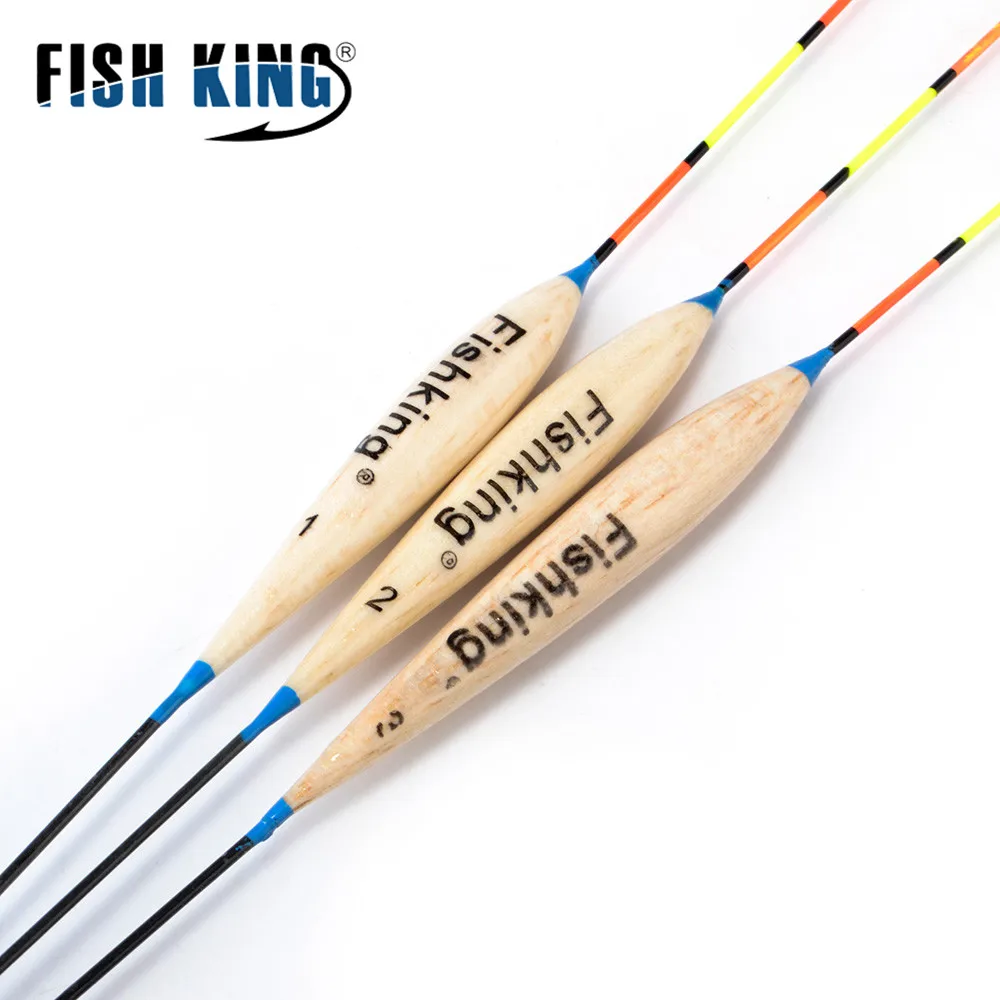 

FISH KING 3PCS/lot Fishing Float Mixed Size Balsa Bobber Cork Barguzinsky Fir Floa tFortune Paulownia Wood For Fishing Tackle
