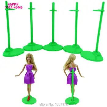 

5 Pcs Plastic Toy Model Doll Stands Figure Display Holder Accessories For Barbie Doll 1/6 Dollhouse Furniture Prop