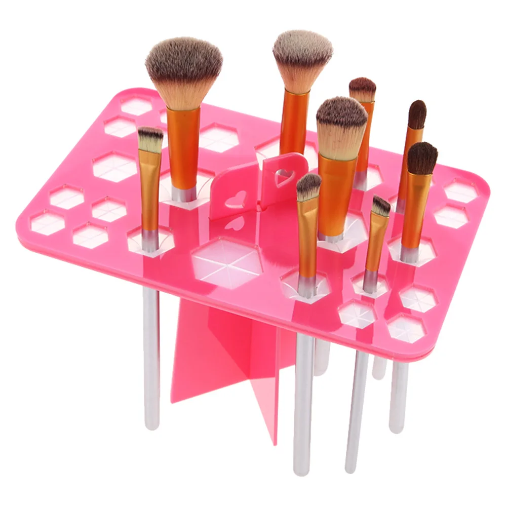 

New Hot 26 Holes Acrylic Makeup Brushes Holder Stand Foldable Organizing Rack Cosmetic Brush Drying Holders