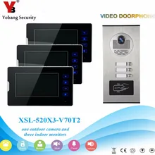 YobangSecurity 1 Camera 3 Monitor Video Intercom 7″Inch Video Door Phone Doorbell Chime RFID Access Control For Home Security