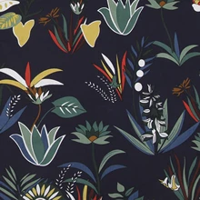 Европа и Соединенные Штаты ветер и хлопок имитация Лен набивной материал ручная окрашенная ткань растение цветок цена один метр