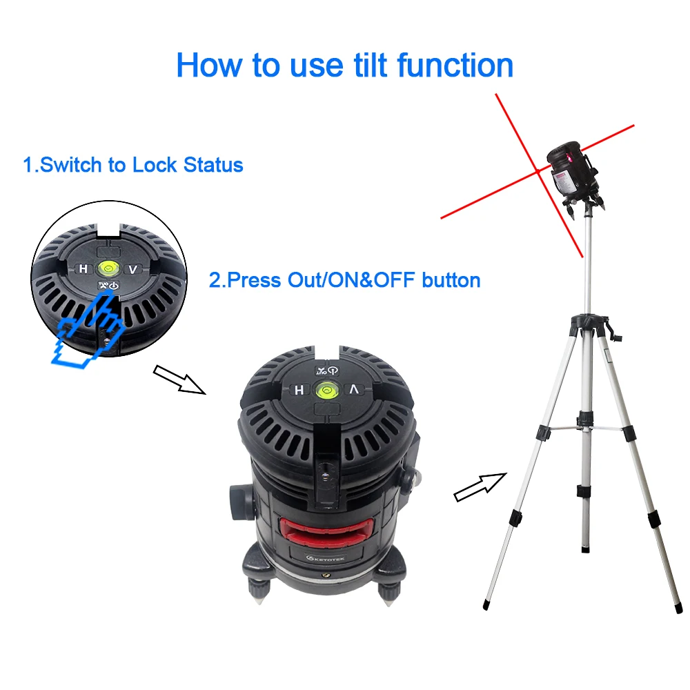 Ketotek 5 Line 6 Points красный лазерный уровень самонивелирующийся горизонтальный и вертикальный 360 градусов Регулировка более высокая видимость