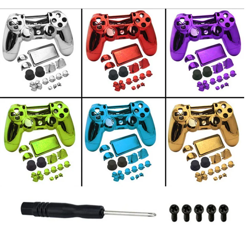 

Full Set Housing Shell buttons For PS4 Pro Controller Plating Chrome Case Cover PlayStation 4 Pro JDS040 JDM040 4.0 Gamepad