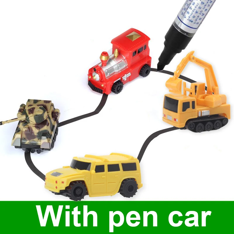 Hot Engineering Vehicles Mini Magic Toy Truck Children's Inductive Truck Toys Figure Tank Car Pen D