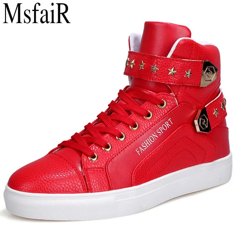 

MSFAIR Men Skateboarding Shoes Genuine Leather Canvas Shoes Men Brand Outdoor Athletic Men Sneakers Walking Sport Shoes 2018