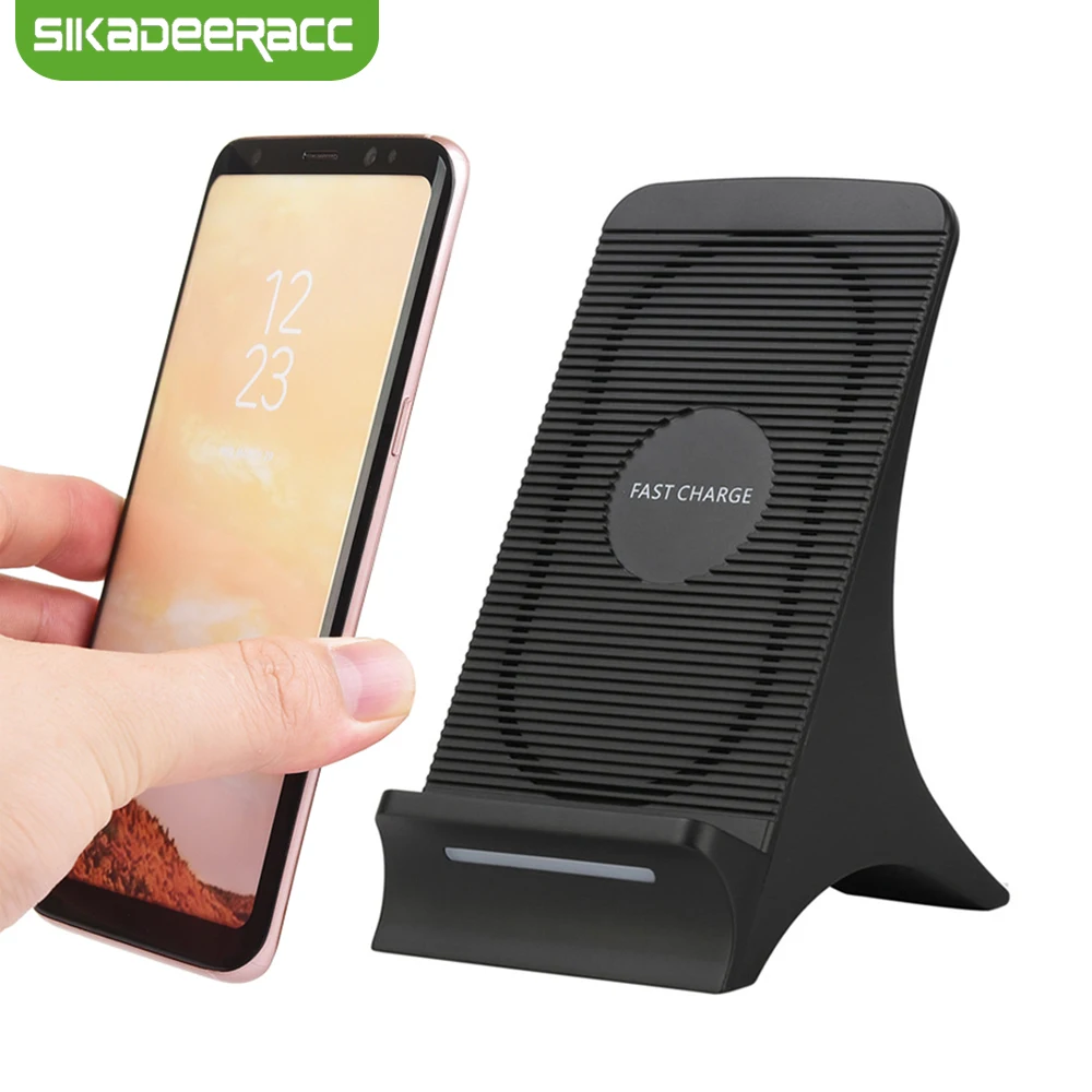 

JK64 10W Qi Wireless Charger For iPhone X 8 Plus Samsung Galaxy S7 Edge S8 Plus Note 8 5 Lumia 950 Desktop Charging Stand Dock