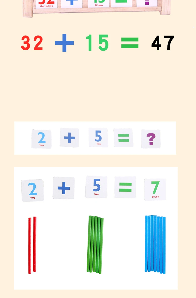 Дошкольные деревянные игрушки Монтессори, арифметический подсчет, обучающая подставка, доска для раннего образования, Обучающие приспособления, математические игрушки для детей
