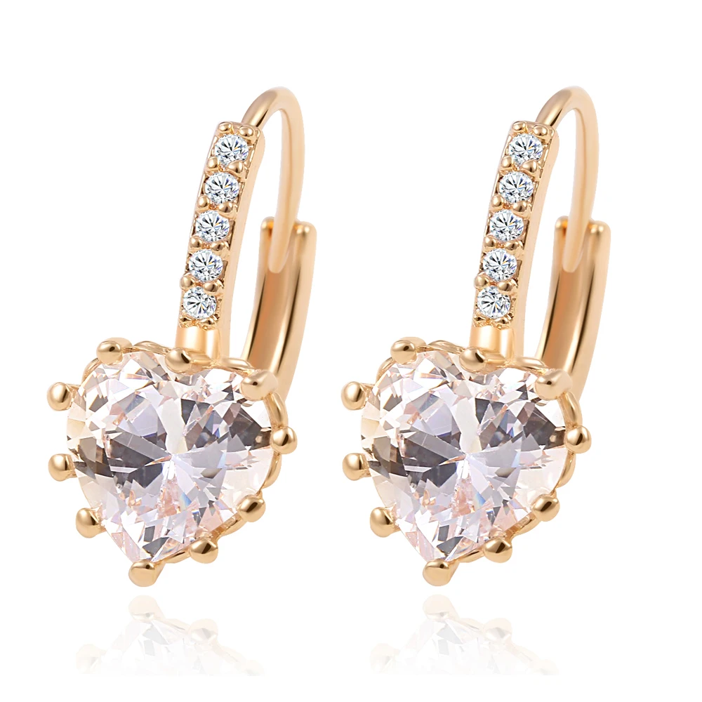 Женские серьги гвоздики с кристаллами в форме сердца|earrings sterling|earring organizersearring sticker