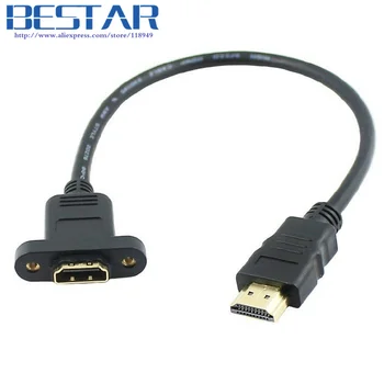 

HDMI A 1.4 19pin male to hdmi A type Female extension cable hdmi With Screw hole 30cm 1ft 0.3m