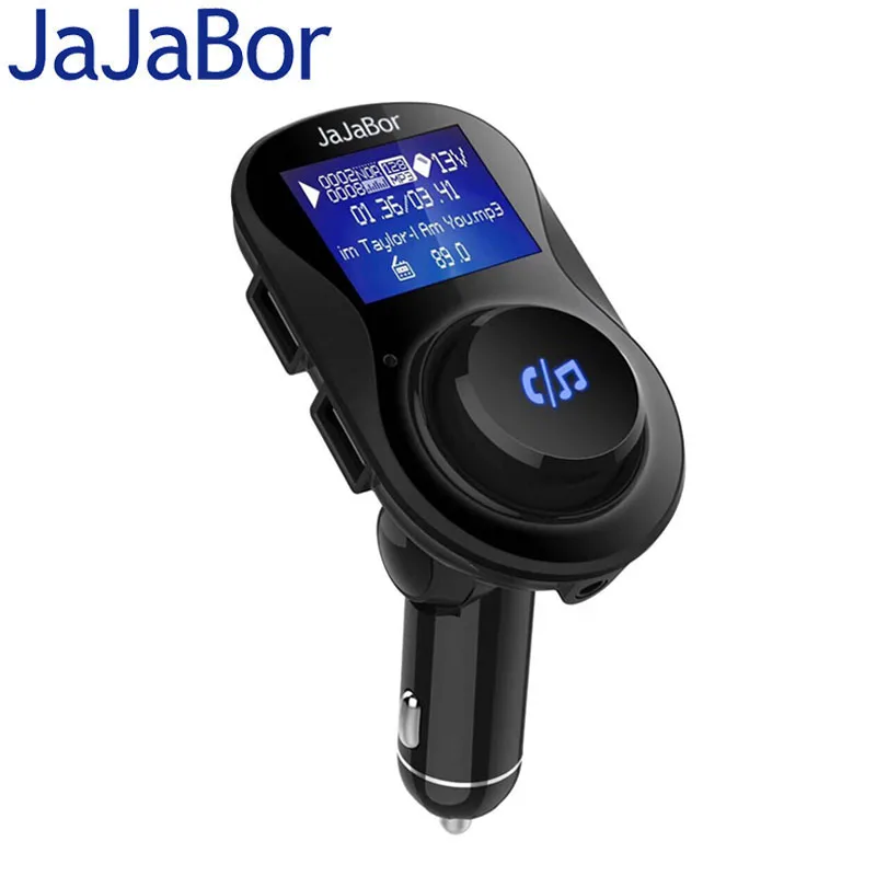 JaJaBor FM Transmitter FM Modulator Bluetooth Car Kit Handsfree 3.5MM AUX Car MP3 Player Dual USB Car Charger Echo Cancellation