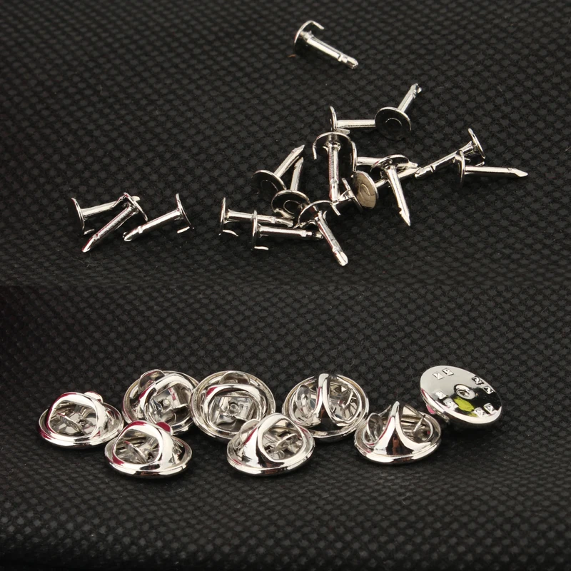 

10set Silver Color Brooch Holder Badge Holder Jewelry Finding Safety Pins Base Buckle Connector DIY Making Broche Clasp Setting