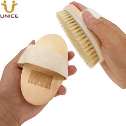 MOQ 50PCS Boar Bristle Bath Wood Body Brush Customized LOGO Wooden Body Cleaning for Shower Promotion Gift