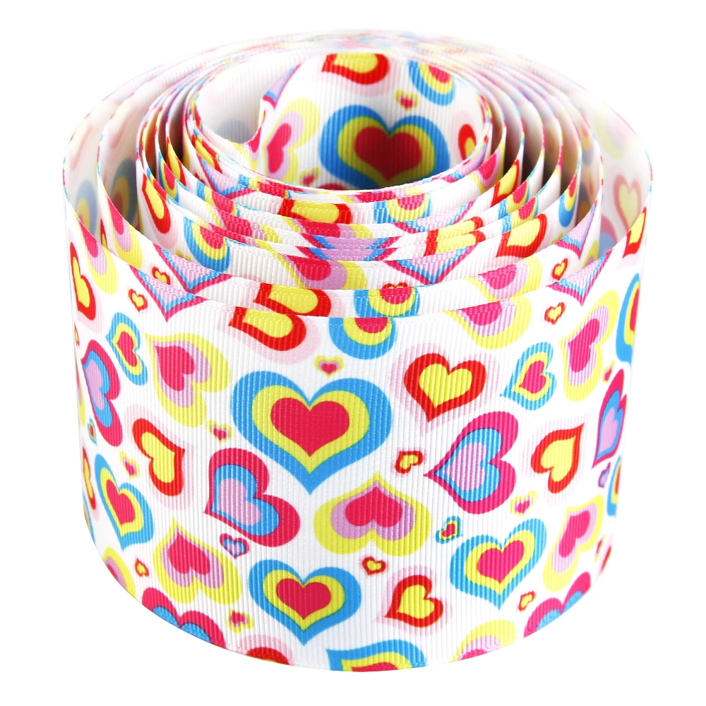 

David accessories 3'' 75mm love heart Valentine's Day ribbon cupcake ice cream tape,DIY flower materials,50Yc3169