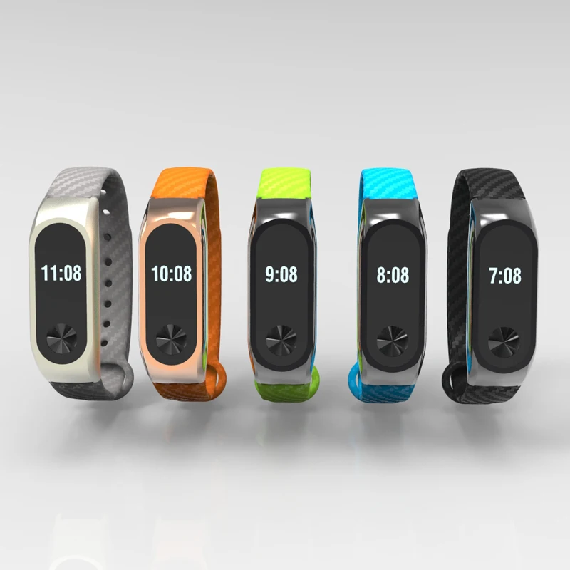 Ремешок Mi Band 2 из углеродного волокна Цветной силиконовый браслет для Xiaomi band