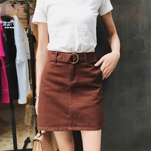 Летняя новая Корейская темпераментная джинсовая юбка женская тонкая джинсовая сумка бедра юбка