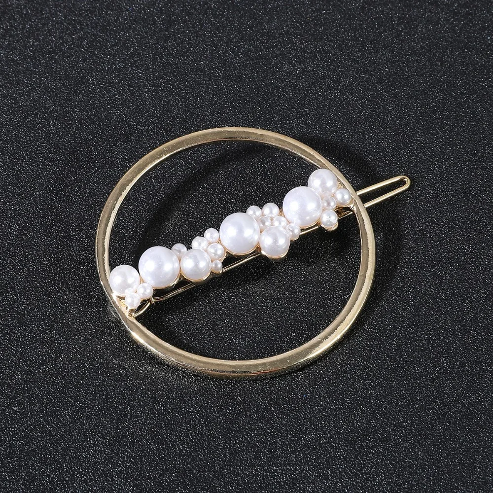 

Woman Hollow Geometric Pearl Hairpins Girls Hair Accessories Delicate Hair Grip Ladies Barrettes Hair Clip Pin Bridal Headwear