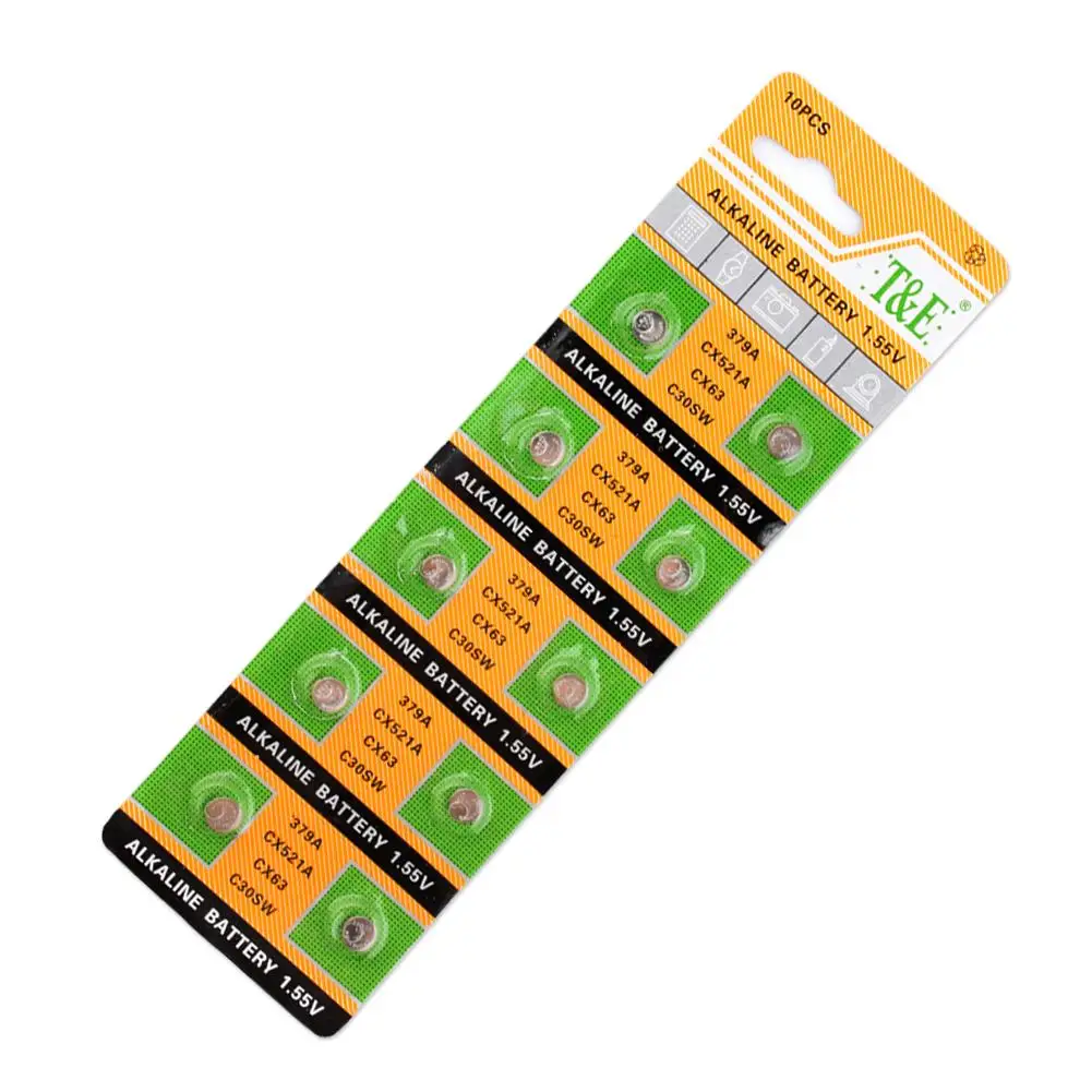 

YCDC 10x AG0 Alkaline Button Coin Cell Batteries 379 SR521SW D379 V379 V520 280-59 GP379 SR63 AG0 618 JA LR521 Watch Bateria