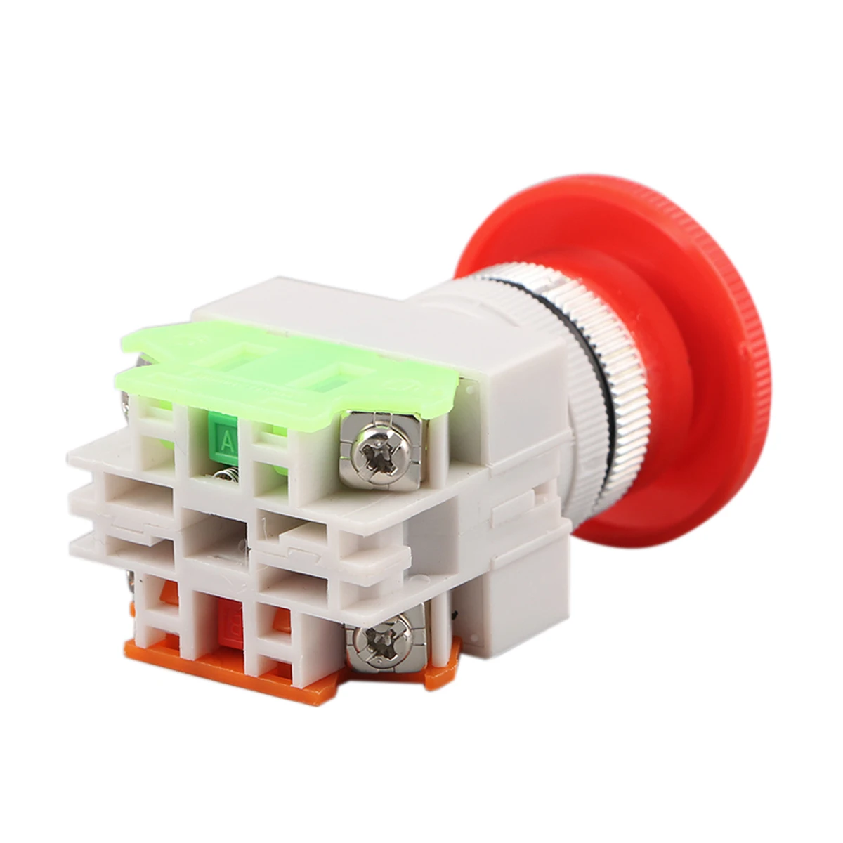 Self Locking Emergency Stop Push Button Switch AC 660V 10A Red Mushroom Cap 1NO 1NC DPST Switches