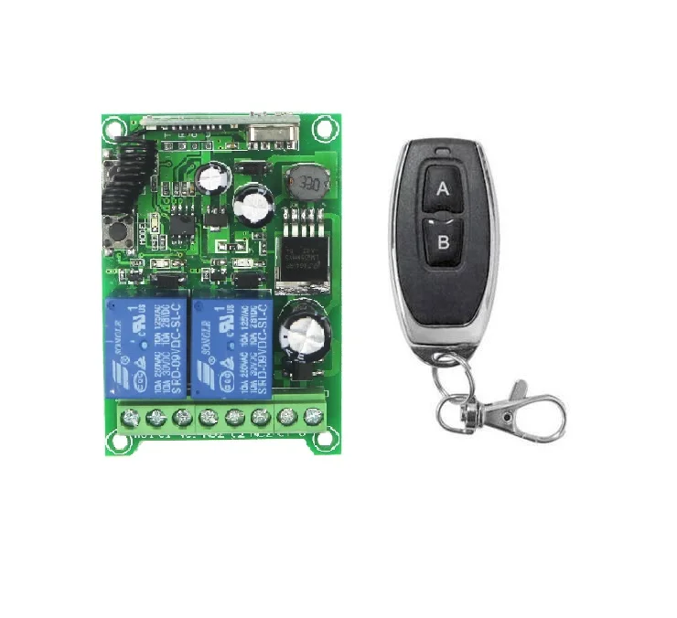 

DC12V 24V 36V 48V 2CH A-B key button RF Wireless Remote Control Switch System receiver transmitter universal