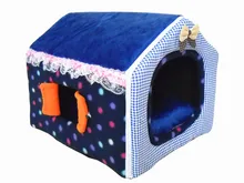 2015New Super Soft short Plush Warm dog house Foldable cute pet beds detachable kennels