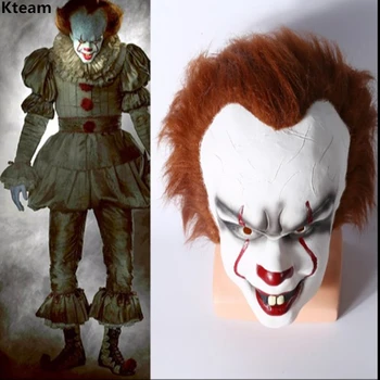 

2018 Hot New Party Cosplay Stephen King's It Mask Pennywise Costume Joker Mask Tim Curry Horror Masks Cosplay Halloween Mask