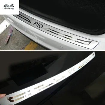 

Free shipping 1pc car styling for 2012-2015 KIA RIO K2 sedan Stainless Steel back rear trunk Sill Scuff Plate Protection pedal