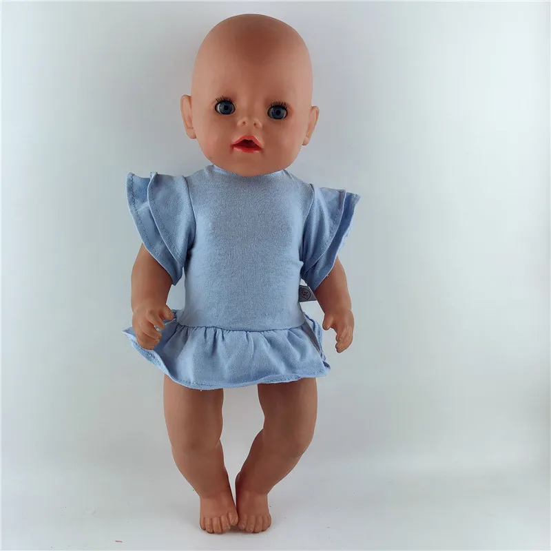 

New Blue Dress Wear for 43cm Baby Doll clothes, Children best Birthday Gift