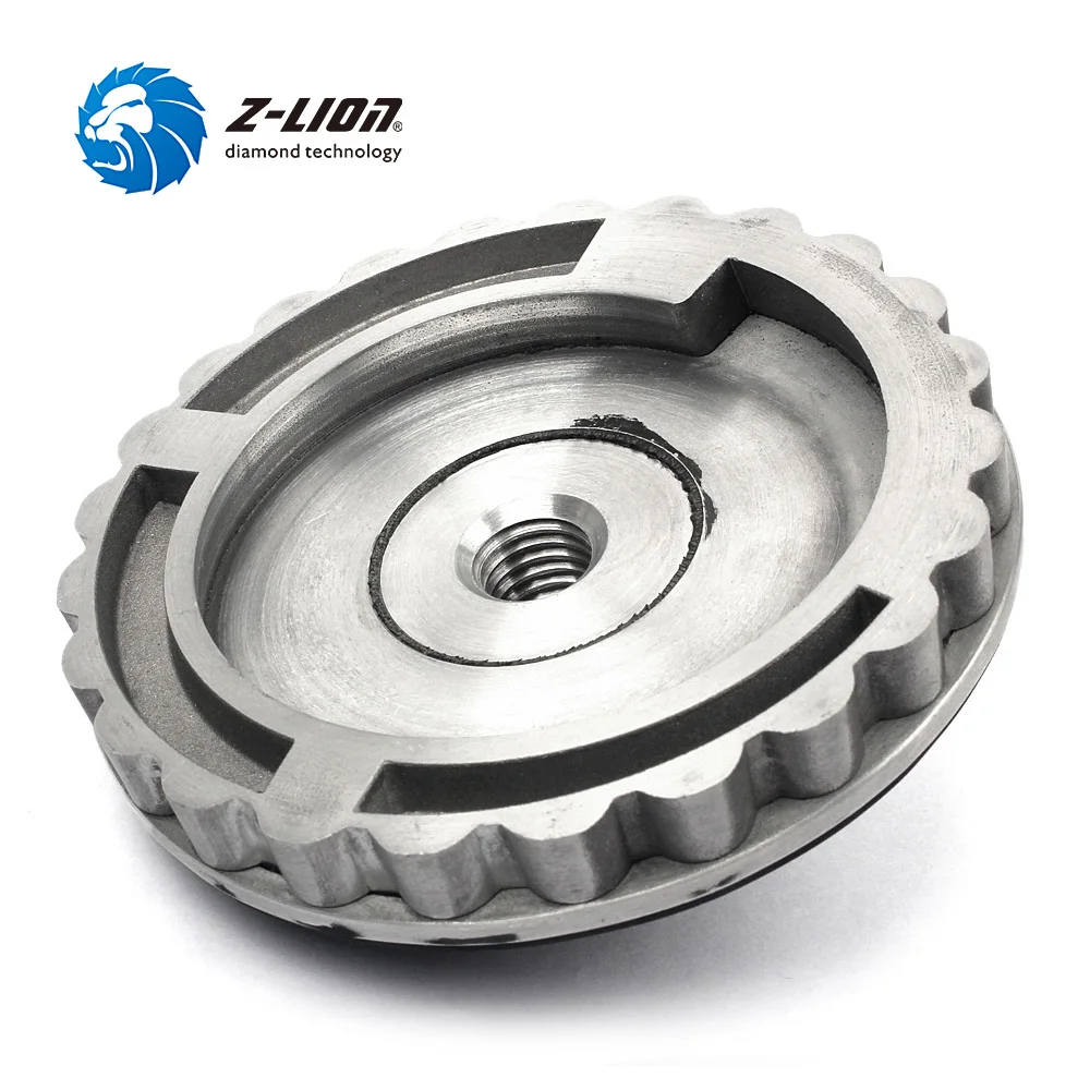 Almofada de Lustro Borda de Alumínio Z lion 4 Polegada 100 Milímetros Bloqueio Caracol Backer Pad Apoiador Borracha Diamante Adaptador M14 5 e 8 11 Back up Titular