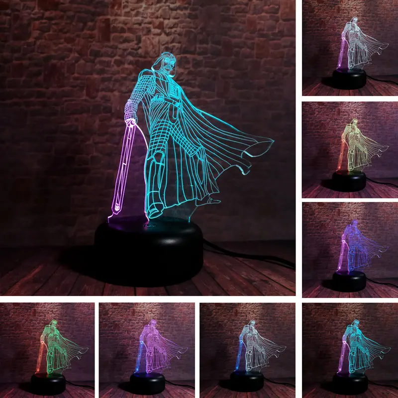 

Star Wars Darth Vader Figure Toys 3D Nightlight LED Mixed Color Light Black Knight Colorful Model Toys
