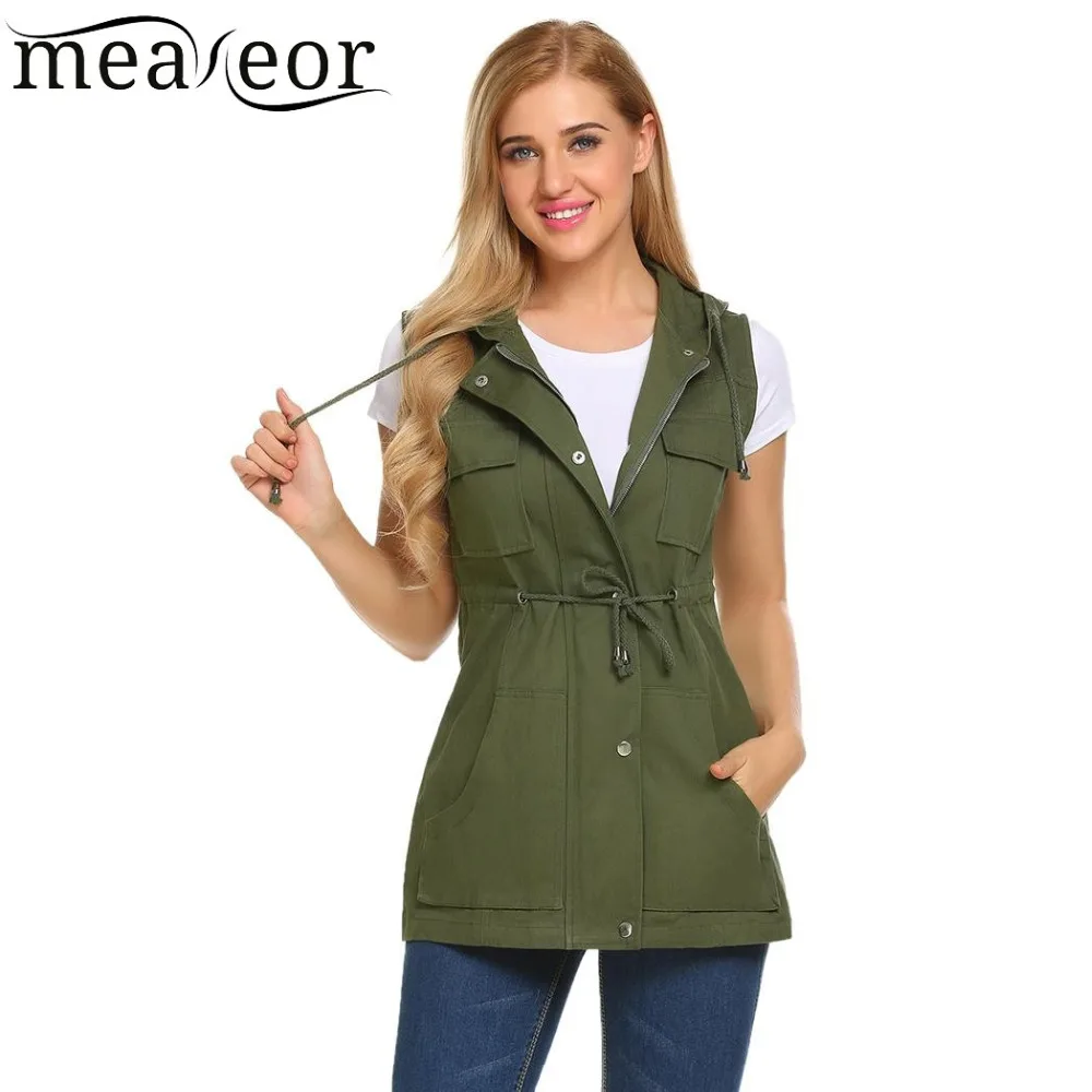 Meaeor Brand Women Vest Coat 2018 Autumn Spring Sleeveless Vest Jacket Casual Waistcoat outwear coats Top Drawstring Cowboy Vest Meaeor Brand Women Vest Coat 2018 Autumn Spring Sleeveless Vest Jacket Casual Waistcoat outwear coats Top Drawstring Cowboy Vest