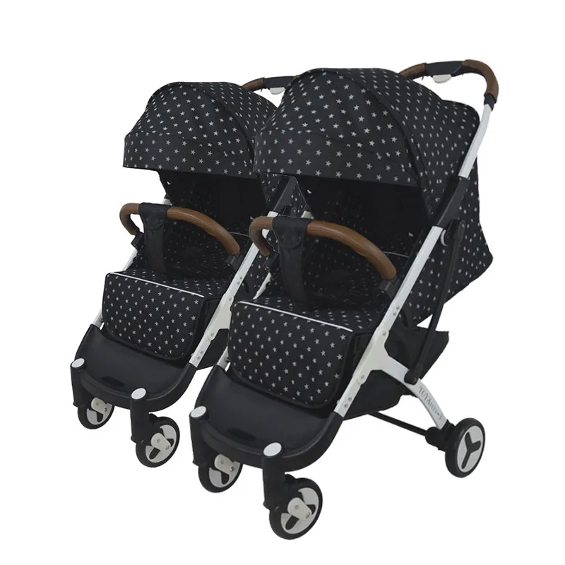  Yoyaplus Twin stroller high landscape portable baby stroller foldable sit reclining stroller double
