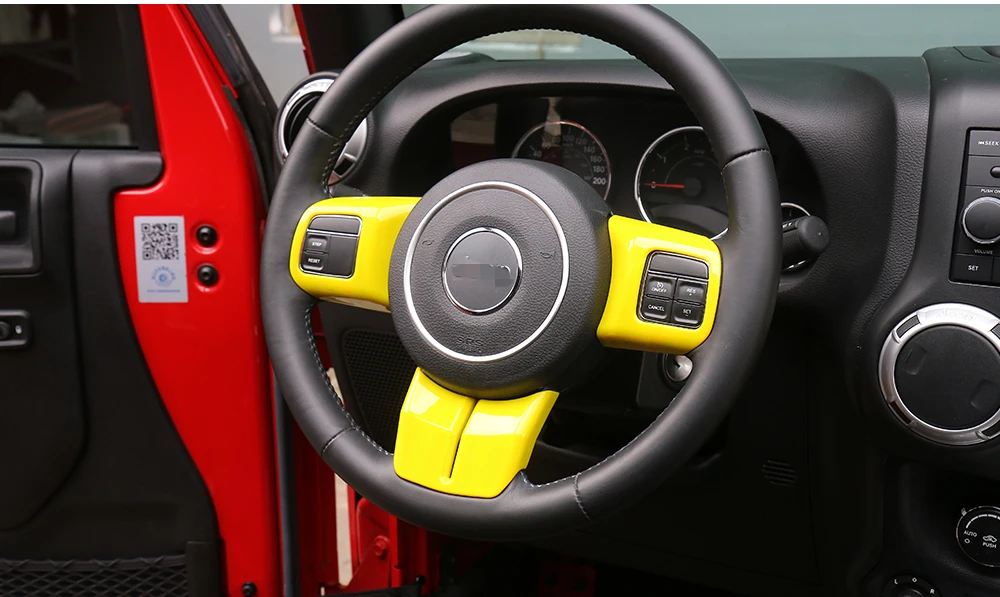 MOPAI ABS Автомобильный интерьер Руль украшения крышки наклейки для Jeep Wrangler/для Патриот/для компаса/Для Cherokee 2011 Up
