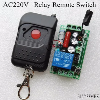 

AC220V 1 channel Relay Contact Remote Switches Home Light Lamp Bulb LED Wireless Console Black Push Button Transmitter10A 315433