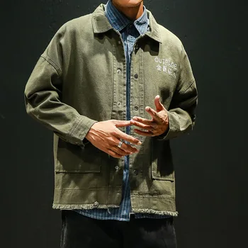 

Oversize M-5XL New Brand Men Tassel Single Breasted Jacket Casual Streetwear Men Clothing Harajuku Soft Men's Pocket Jackets