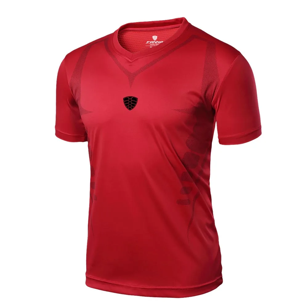 Новинка, мужская летняя форма, футболка, Спортивная, круглый вырез, короткий рукав, топ, Джерси, для бега, бега, подходит для бега, быстросохнущая футболка для мужчин - Цвет: FN07 red