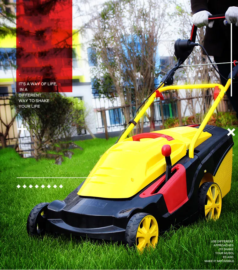 

1800W AC electric Manual Lawn mower with long cable powerful multi-functional lawn mower