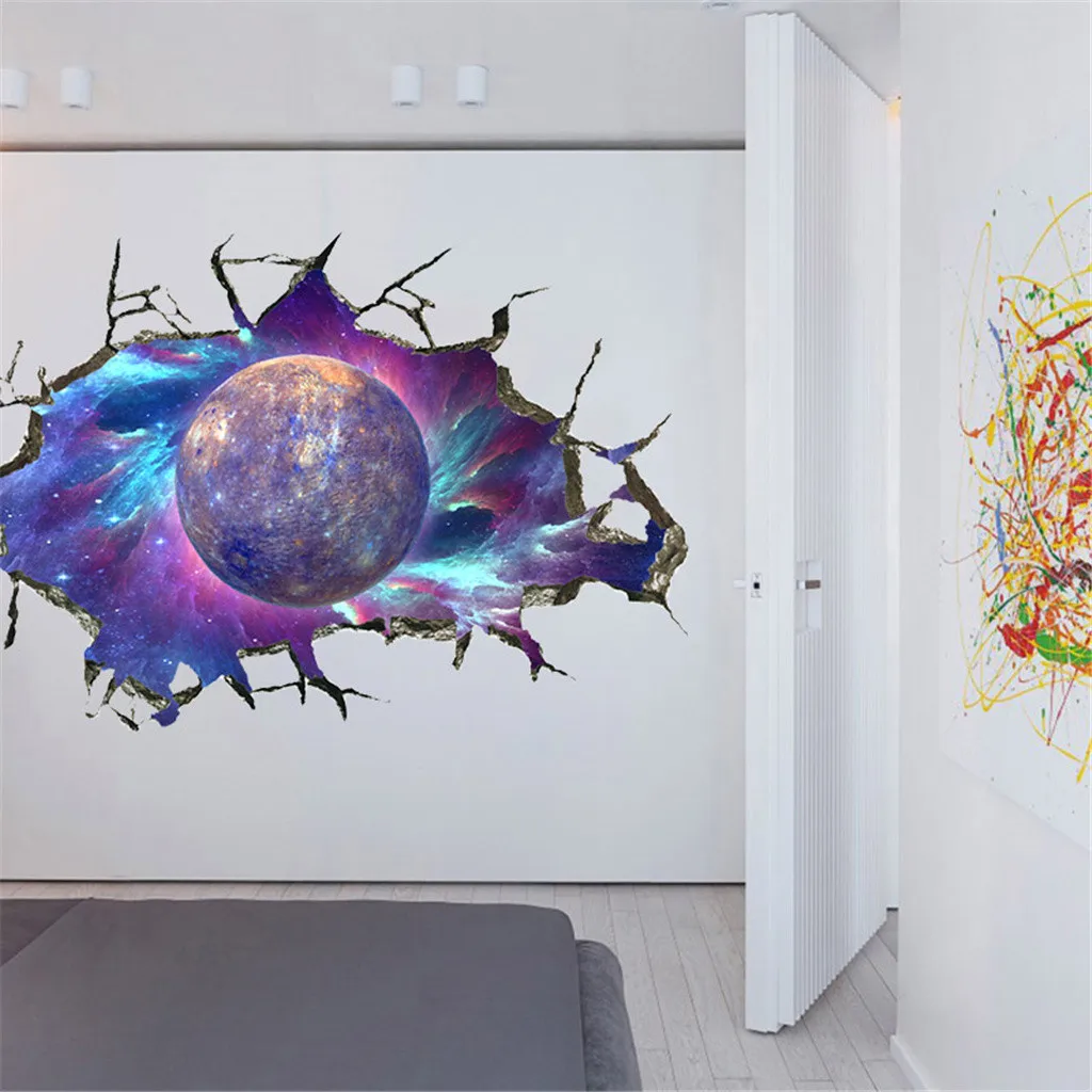 Новые 3D космические галактические планеты настенные наклейки постер на стену в
