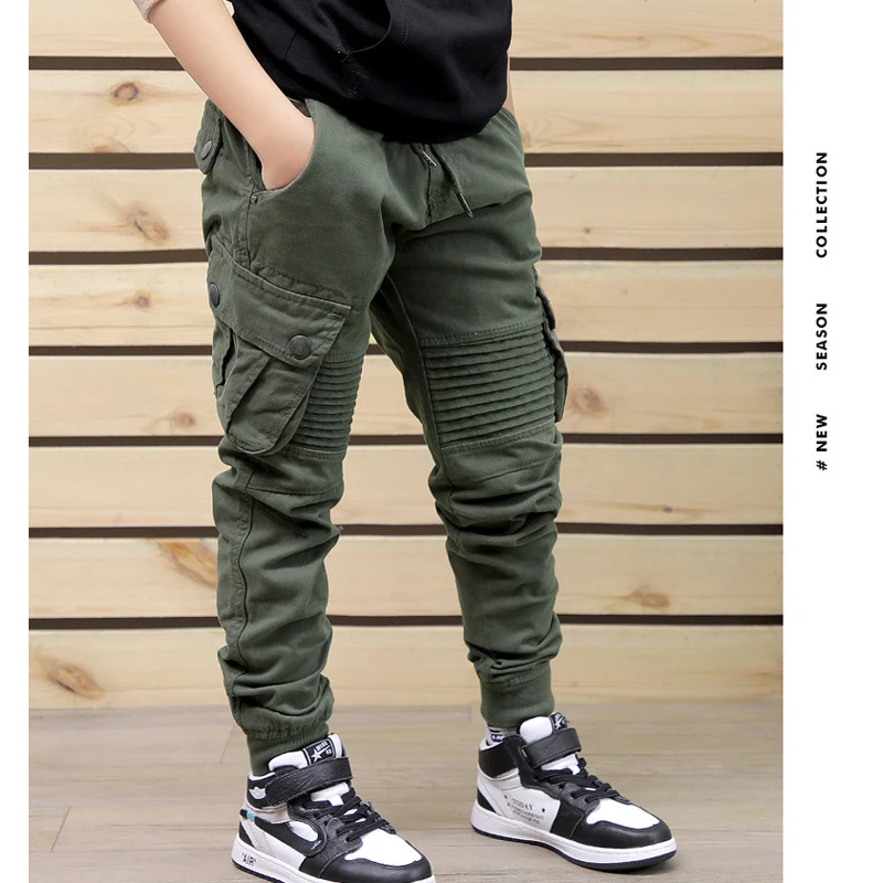 

Boys' Casual Trousers Spring Teens Children's Casual Overalls Cotton Korean Clothes Big Kids Fashion Trousers for 4-14 Years