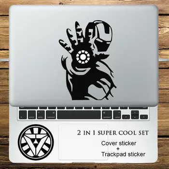 

Iron man Super Hero 2 in 1 Cover Sticker + Trackpad Stickers Set Laptop Decal Sticker for Macbook Pro Air Retina 11" 12" 13" 15"