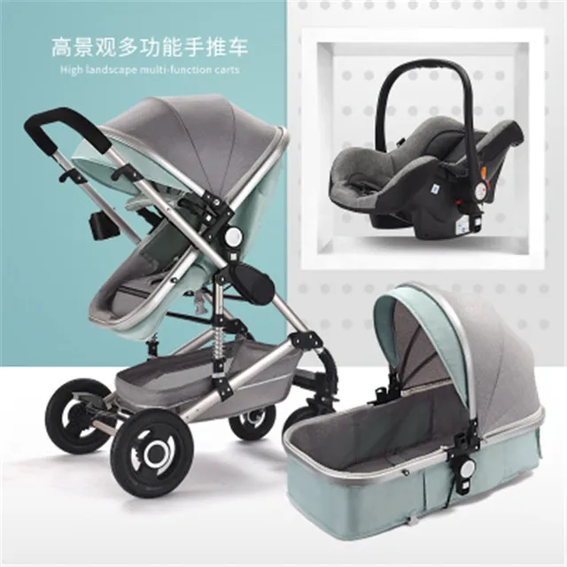 $US $142.20  High Landscape 3 in 1 Baby Stroller Luxury Pram Carriage Basket Baby Safety Car Seat Stroller