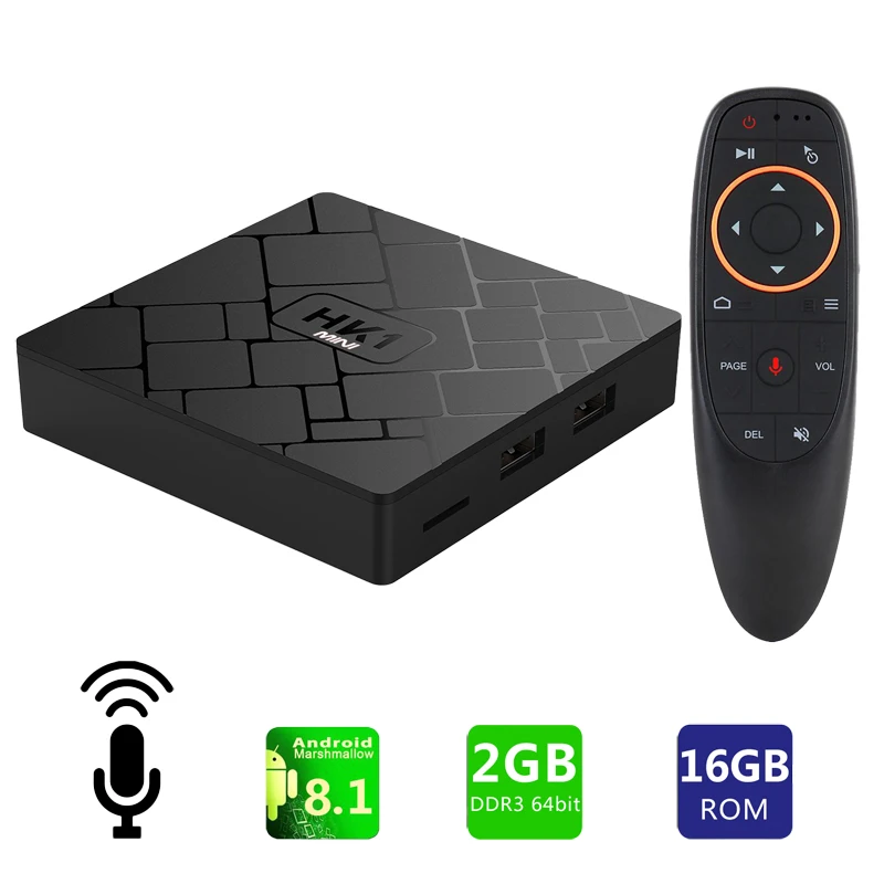 

Voice control HK1 SMART TV BOX Android 7.1 2GB 16GB Amlogic S905W Quad Core Set Top Box H.265 4K HDMI 2.4GHz WiFi Android tv os